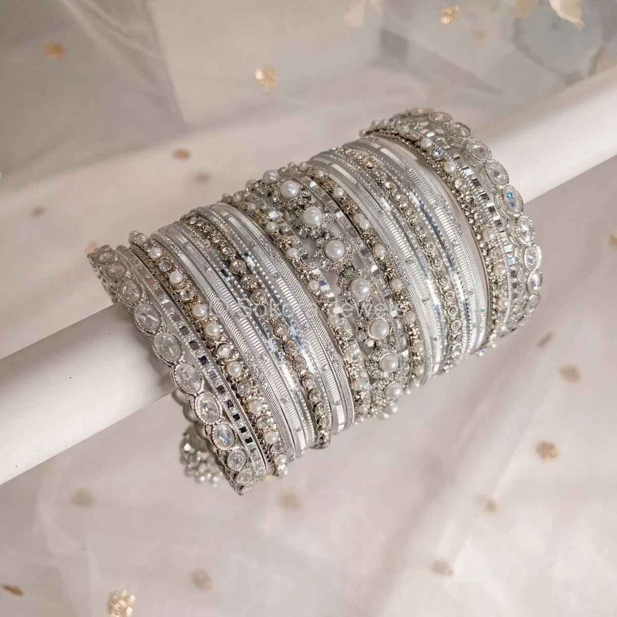 Luxury Lucie Bangle stack - Silver