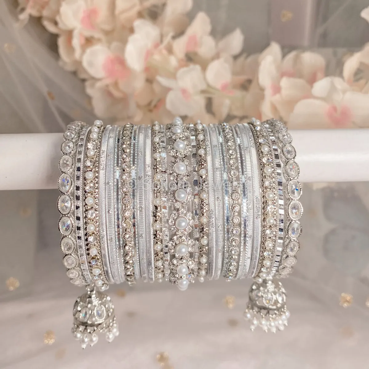 Luxury Lucie Bangle stack - Silver