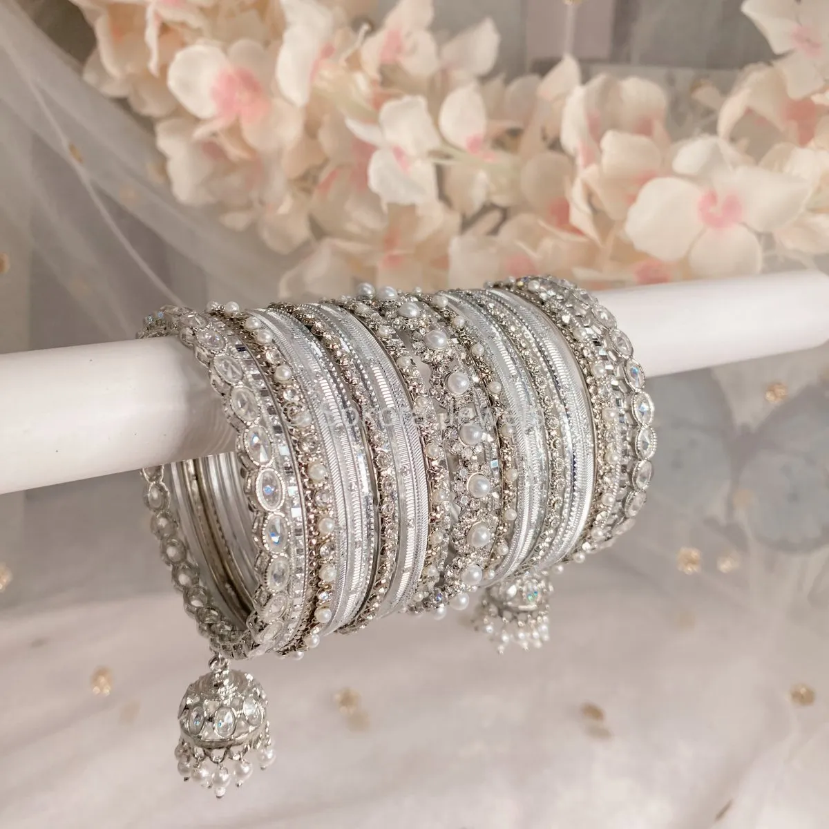 Luxury Lucie Bangle stack - Silver
