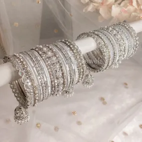 Luxury Lucie Bangle stack - Silver
