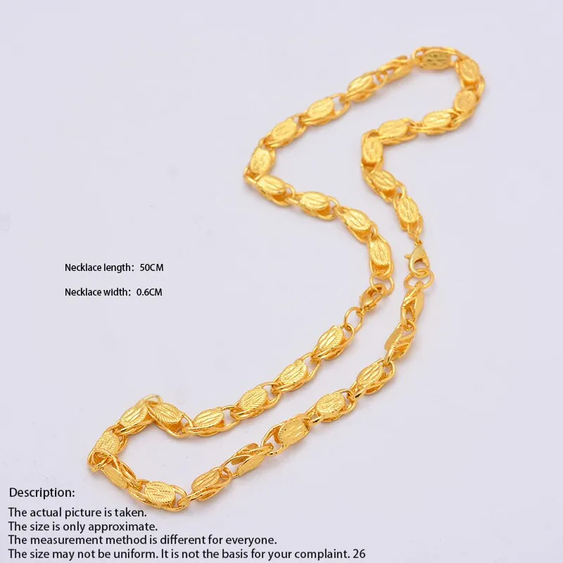 Man Chain NecklaceEthiopian Necklace for Man Women collares Gold Color Africa Jewelry