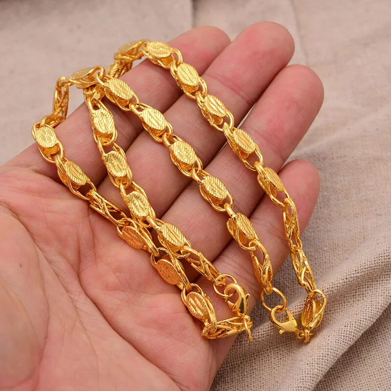 Man Chain NecklaceEthiopian Necklace for Man Women collares Gold Color Africa Jewelry