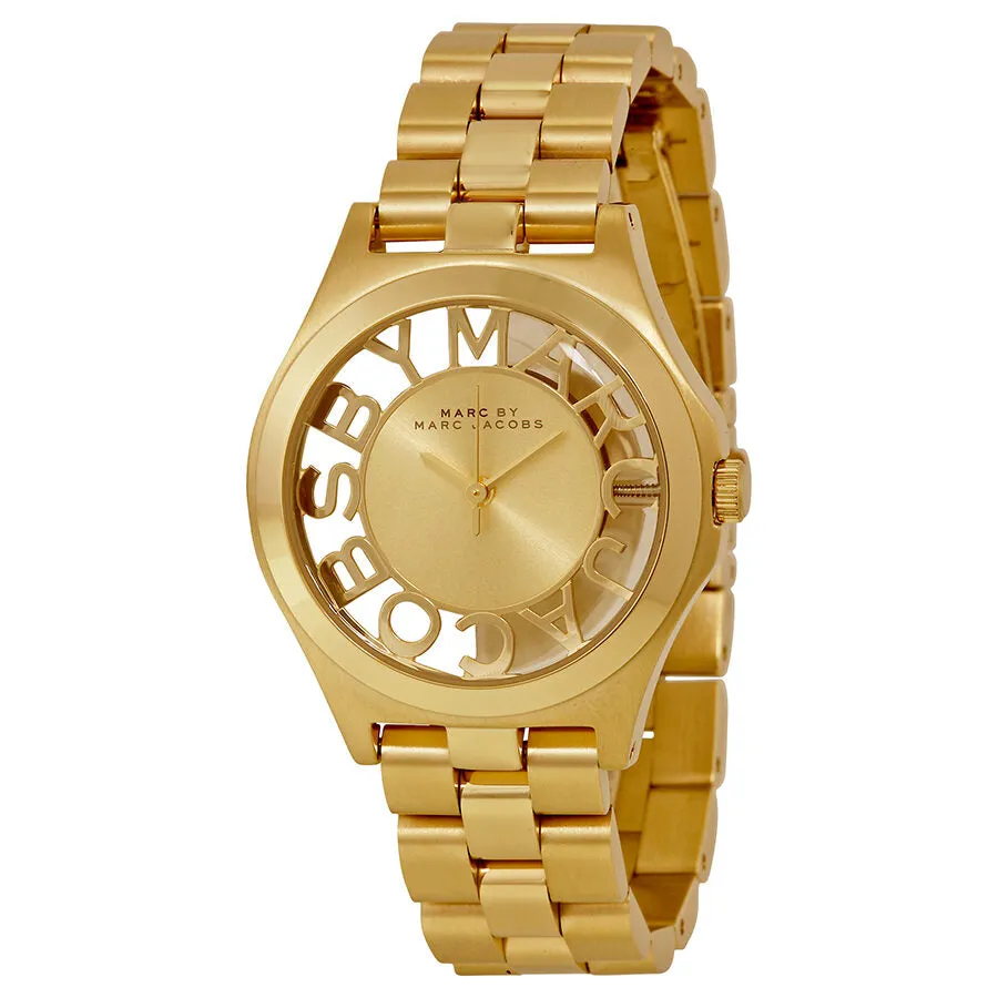 Marc by Marc Jacobs Henry Champagne Dial Gold-plated Ladies Watch MBM3292