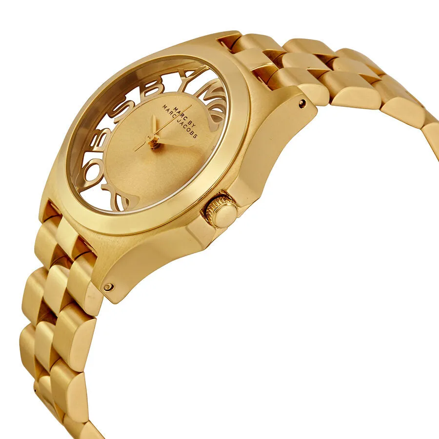 Marc by Marc Jacobs Henry Champagne Dial Gold-plated Ladies Watch MBM3292