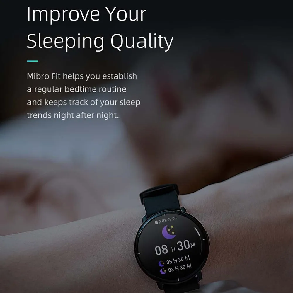 Mibro Lite Smartwatch Global Version 1.3Inch AMOLED HD Display IP68 Waterproof App Control Fitness Monitoring Bluetooth Watch