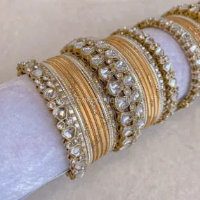 Midi Zaina Bangle set - Gold/Clear