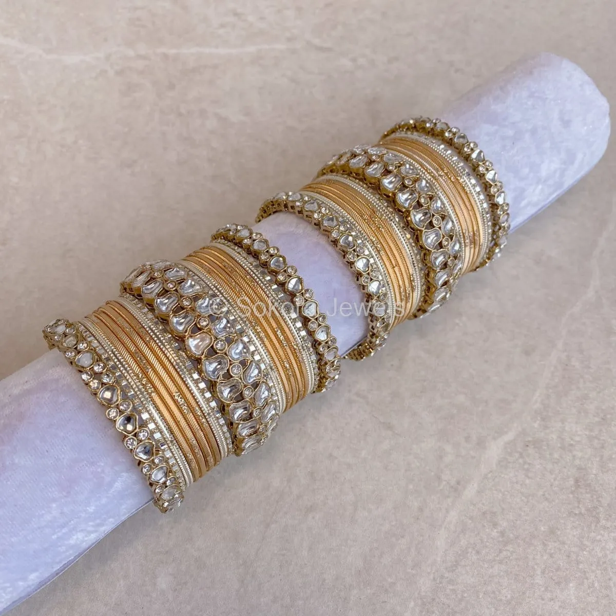 Midi Zaina Bangle set - Gold/Clear
