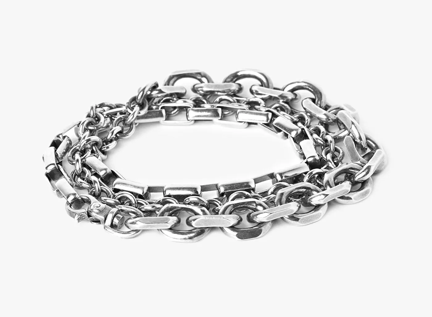 MIXED CHAIN STERLING SILVER NECKLACE 135
