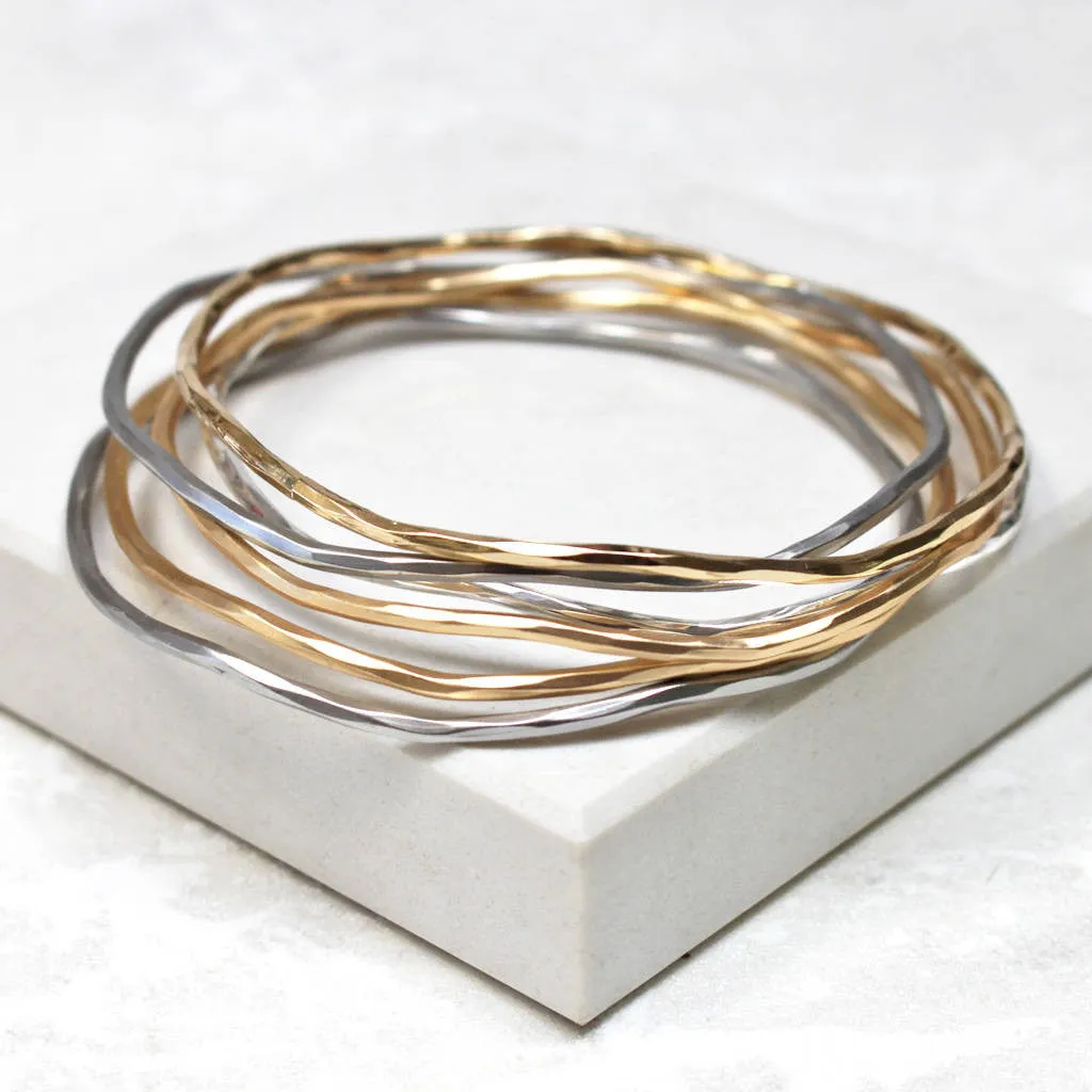 Mixed Metal Stacking Bangles