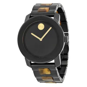 Movado Bold Black Dial Black IP Stainless Steel and Tortoise Bracelet Unisex 3600152