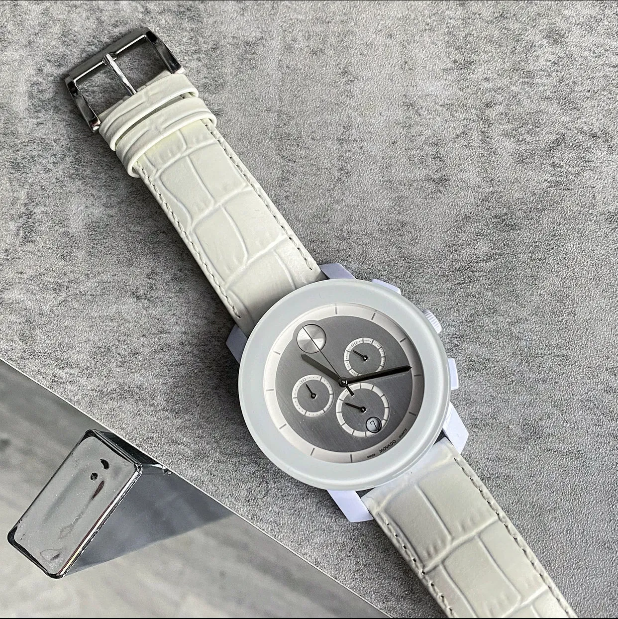 Movado Bold White Large Wrist Watch