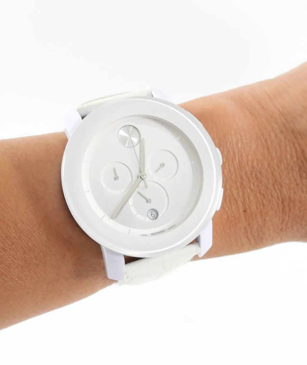 Movado Bold White Large Wrist Watch