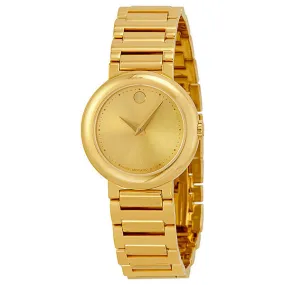 Movado Museum Gold Dial Yellow Gold-plated Ladies Watch 0606704