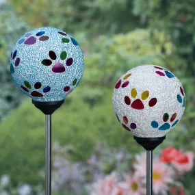 Multicolor Paws Beaded Solar Garden Stake