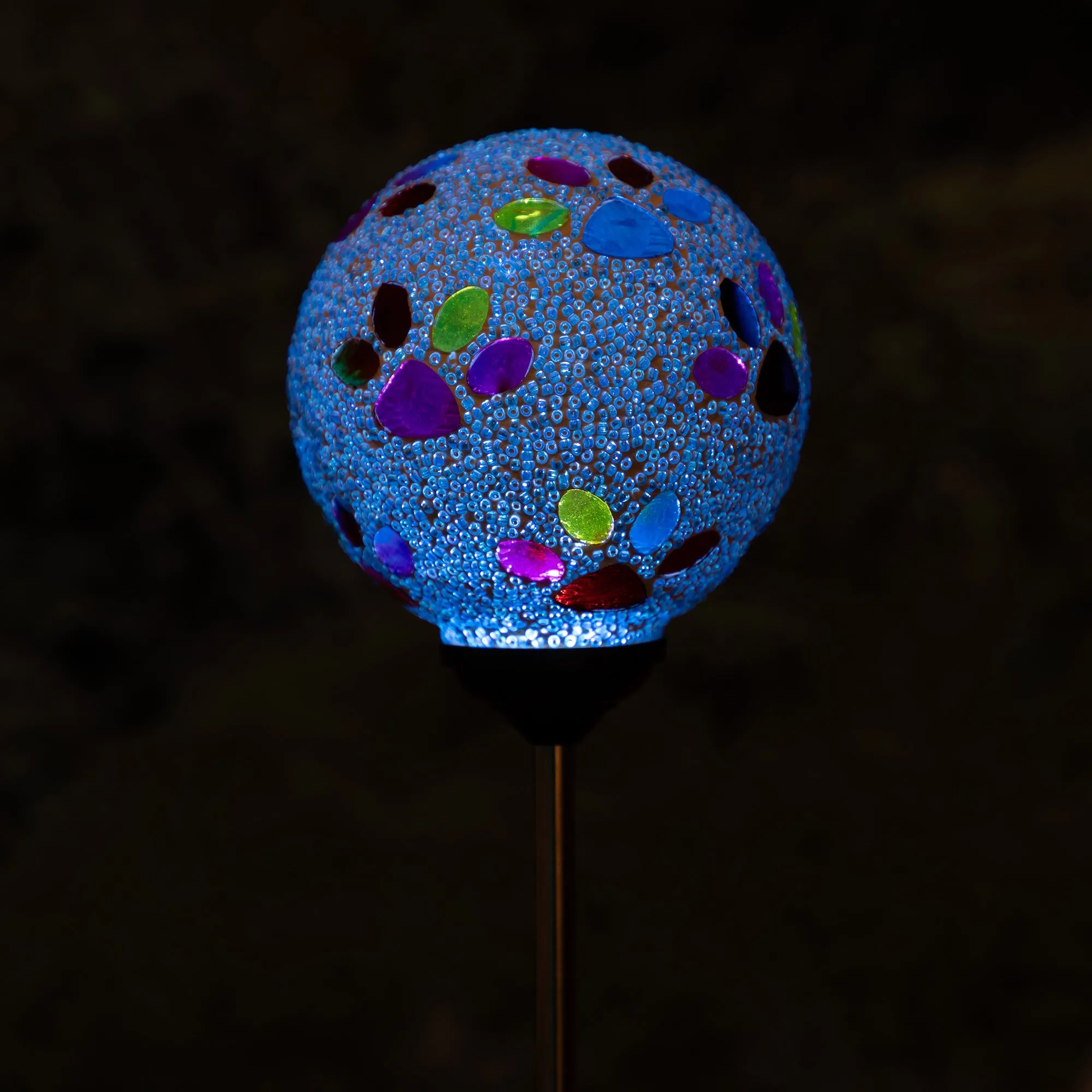 Multicolor Paws Beaded Solar Garden Stake