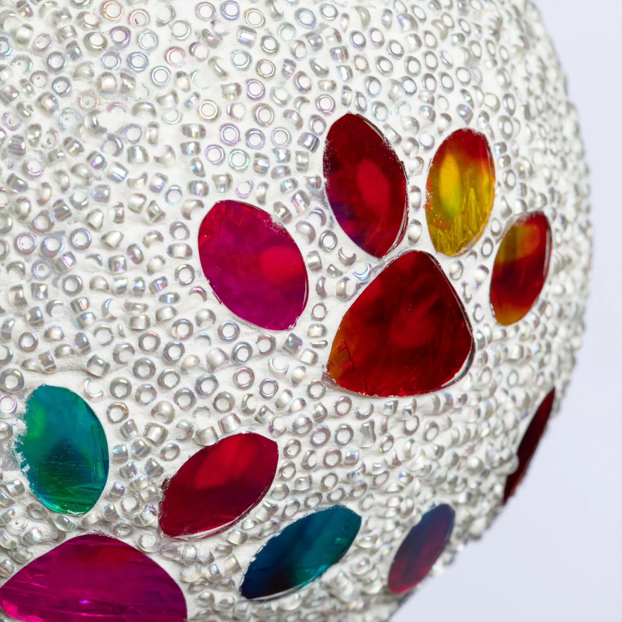 Multicolor Paws Beaded Solar Garden Stake