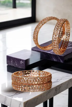 Myra - Rose Gold Plated AD Bangles (Set of 2)