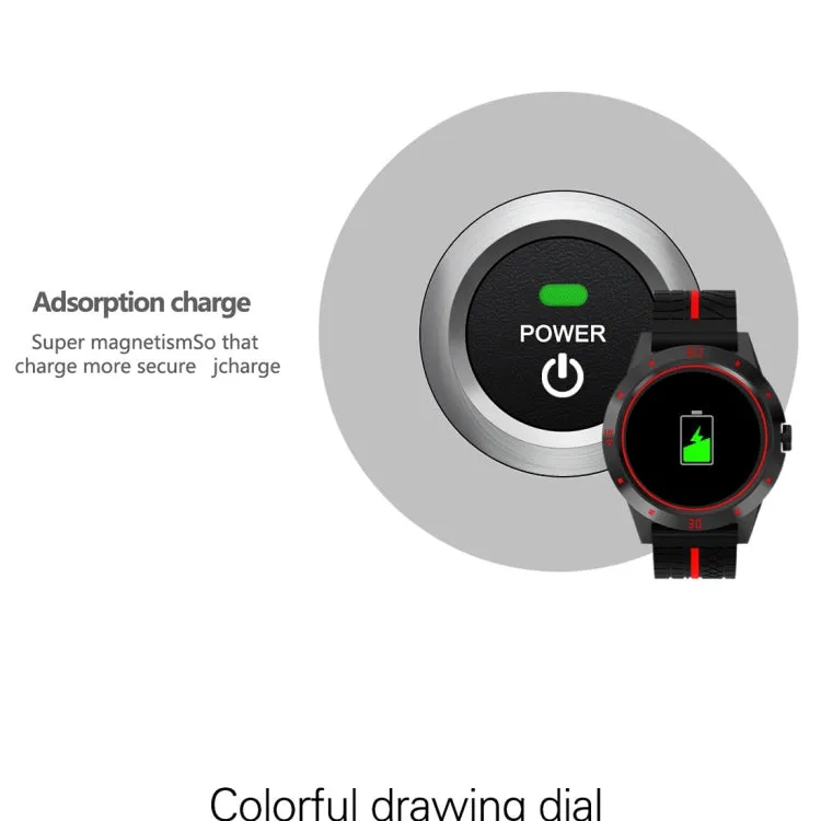N6 Smart Watch 1.3 inch TFT Screen MTK2502C Bluetooth4.0, Silicone Watch Band, Support Heart Rate Monitor & Pedometer & Sleep Monitor & Sedentary Reminder(Red)
