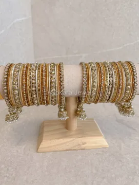 Neha Luxury Bangle Set - Golden