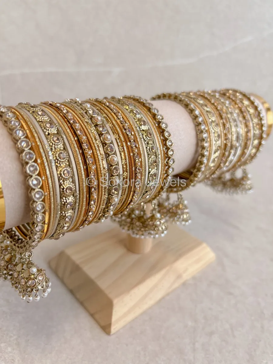 Neha Luxury Bangle Set - Golden