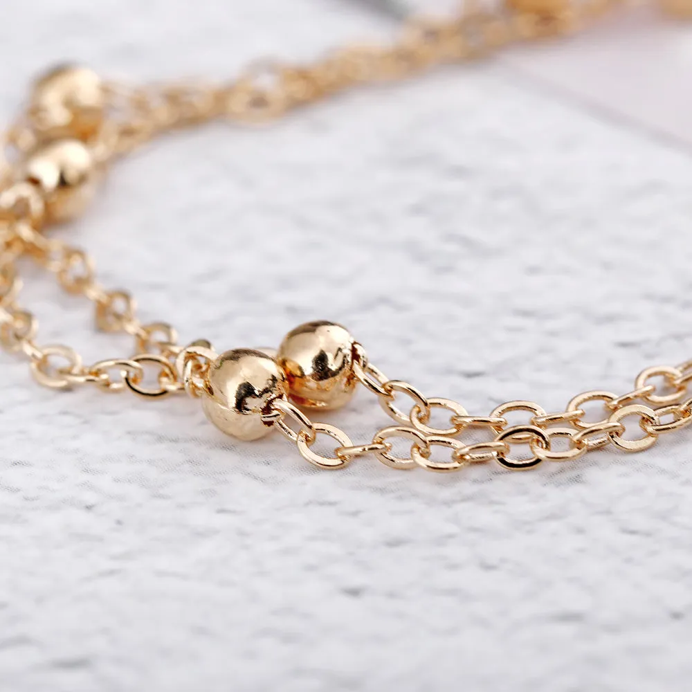 New Bell Beaded Silver Color Anklets For Women