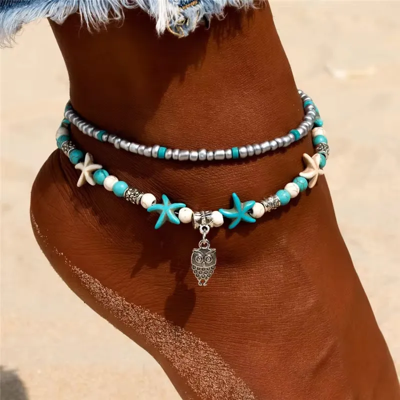 New Shell Beads Starfish Anklets for Women Beach Anklet Leg Bracelet