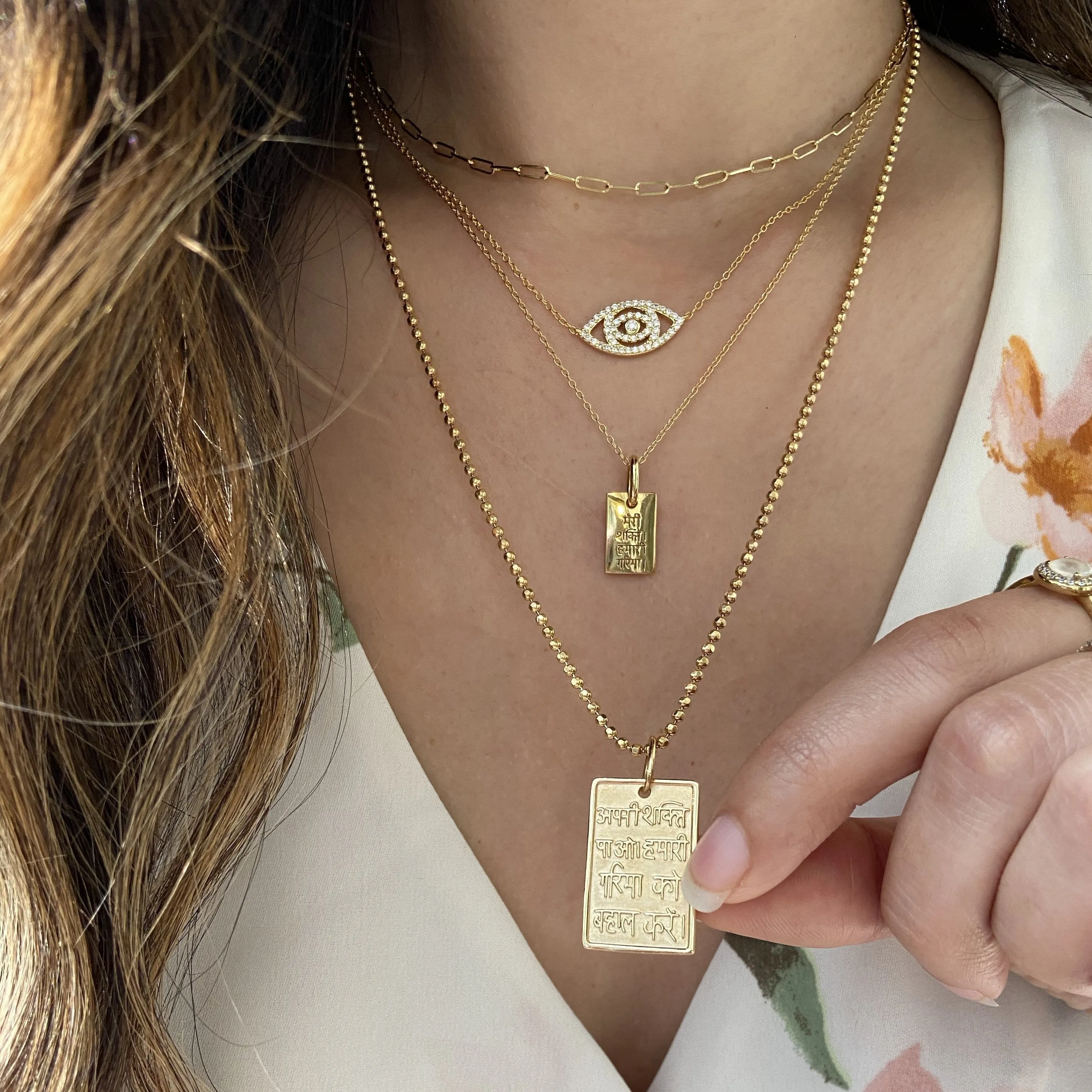 Paperclip Link Chain Necklace in 14k Gold