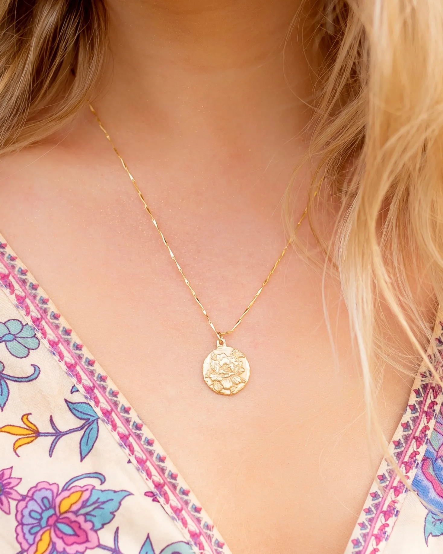 Peony Pendant Necklace