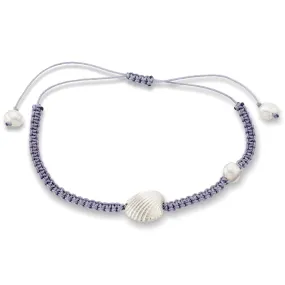 Perfect oyster - macrame bracelet - silver 925 - grey