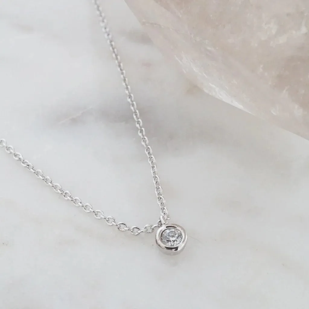 petite solitaire necklace