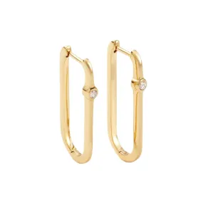 Reversible Grande Gold Hoop with White Topaz