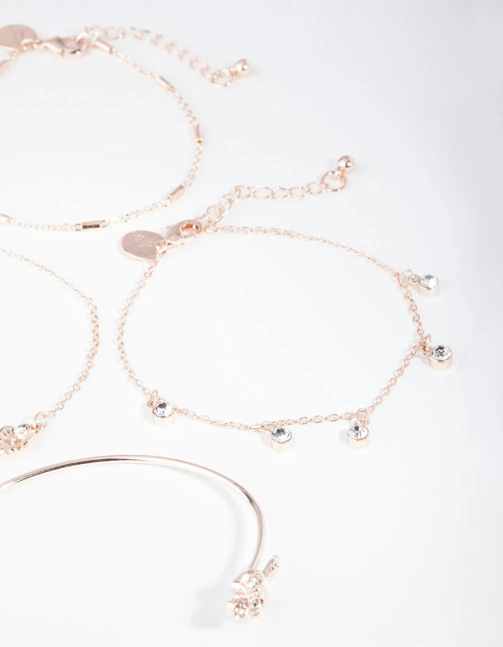 Rose Gold Ditsy Flower Bracelet 4-Pack