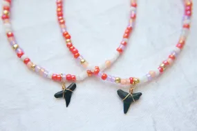 Santorini Fossil Shark Tooth Seed Beaded Anklets