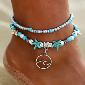 Save Ocean Animals Jewelry | Wave Starfish Anklet