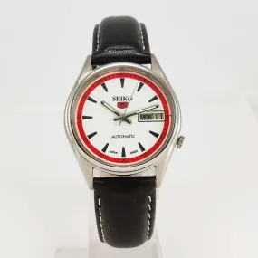 Seiko 5 Automatic-7009A White Color Dial 17 Jewels Day Date Men's Wrist Watch