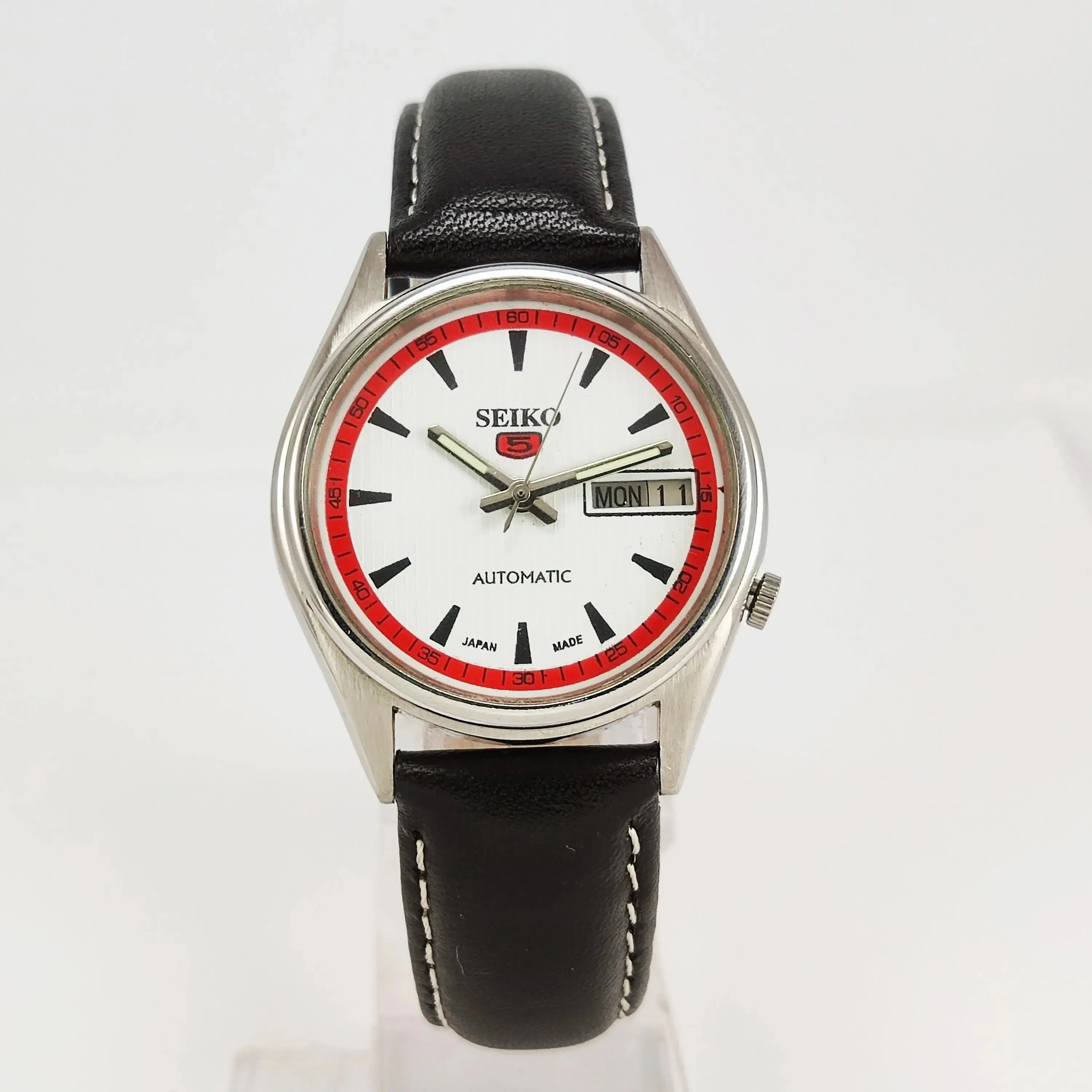 Seiko 5 Automatic-7009A White Color Dial 17 Jewels Day Date Men's Wrist Watch