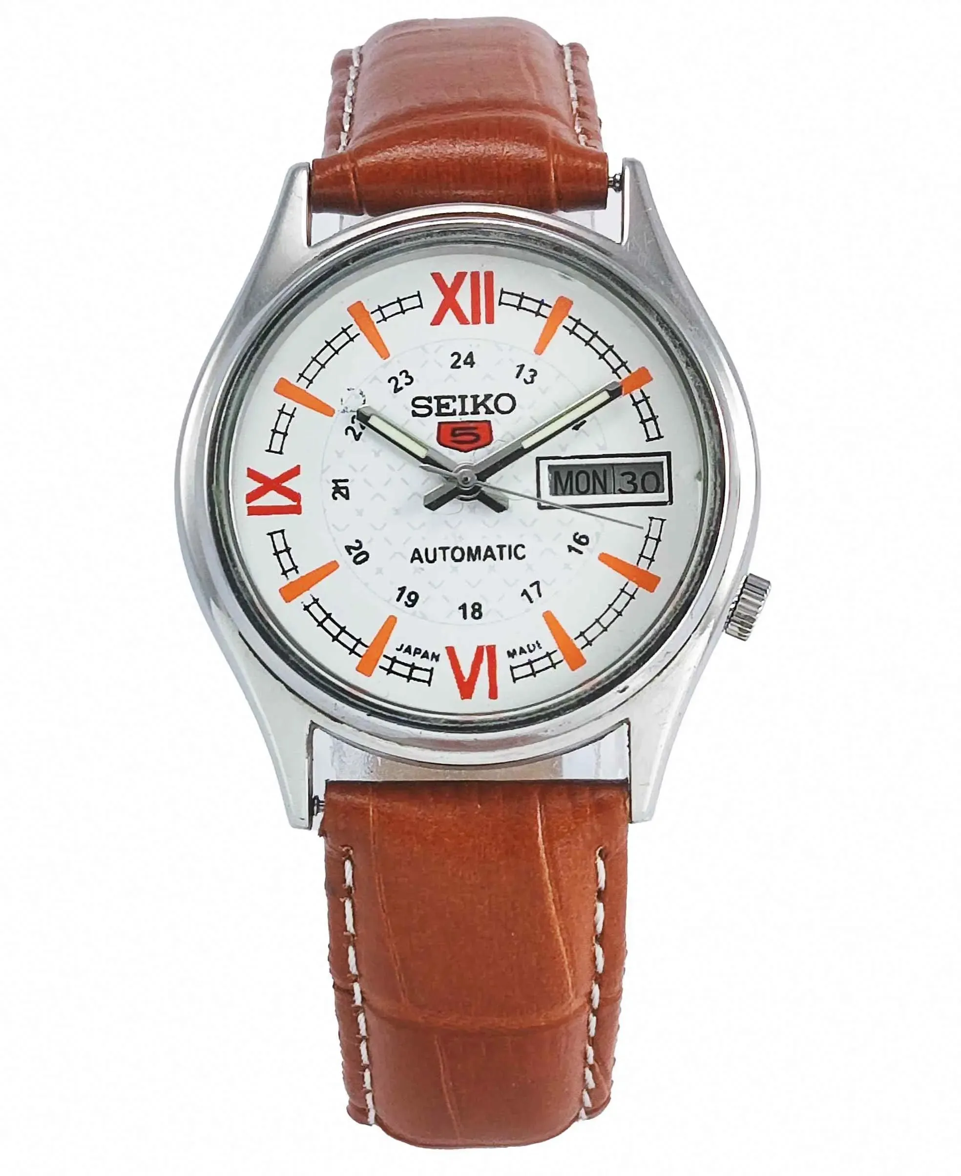 Seiko 5 Automatic Blue Dial 17 Jewels Day-Date Men's Watch 7009A