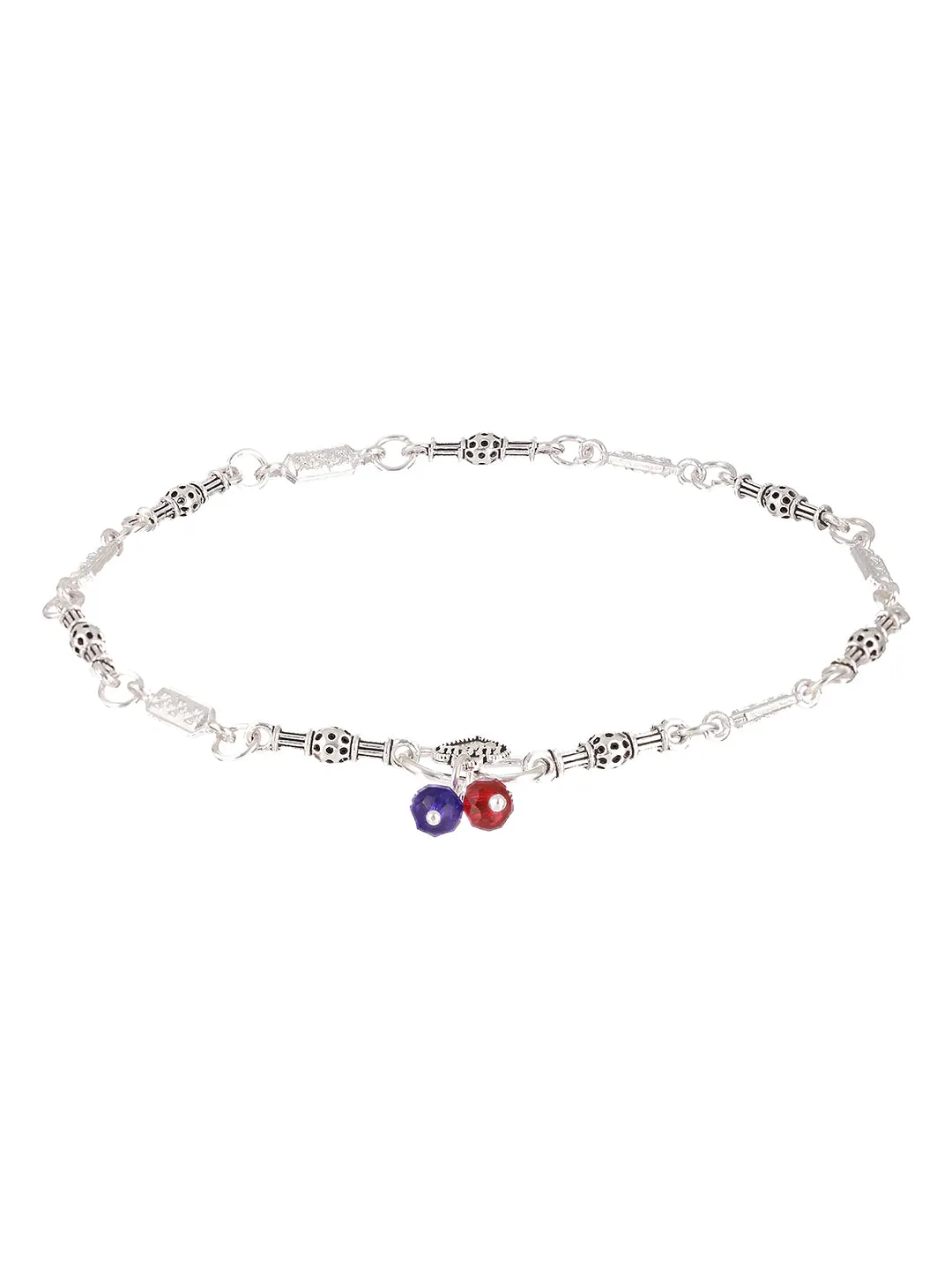 Set Of 2 Silver-Plated Anklets