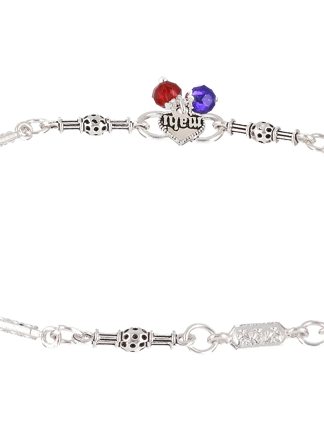 Set Of 2 Silver-Plated Anklets