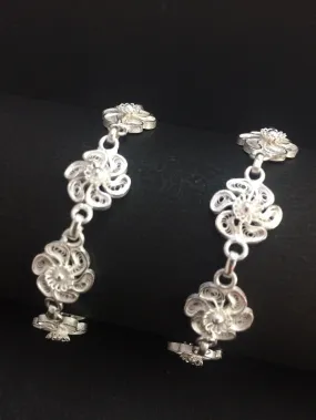 Silver Filigree Anklets