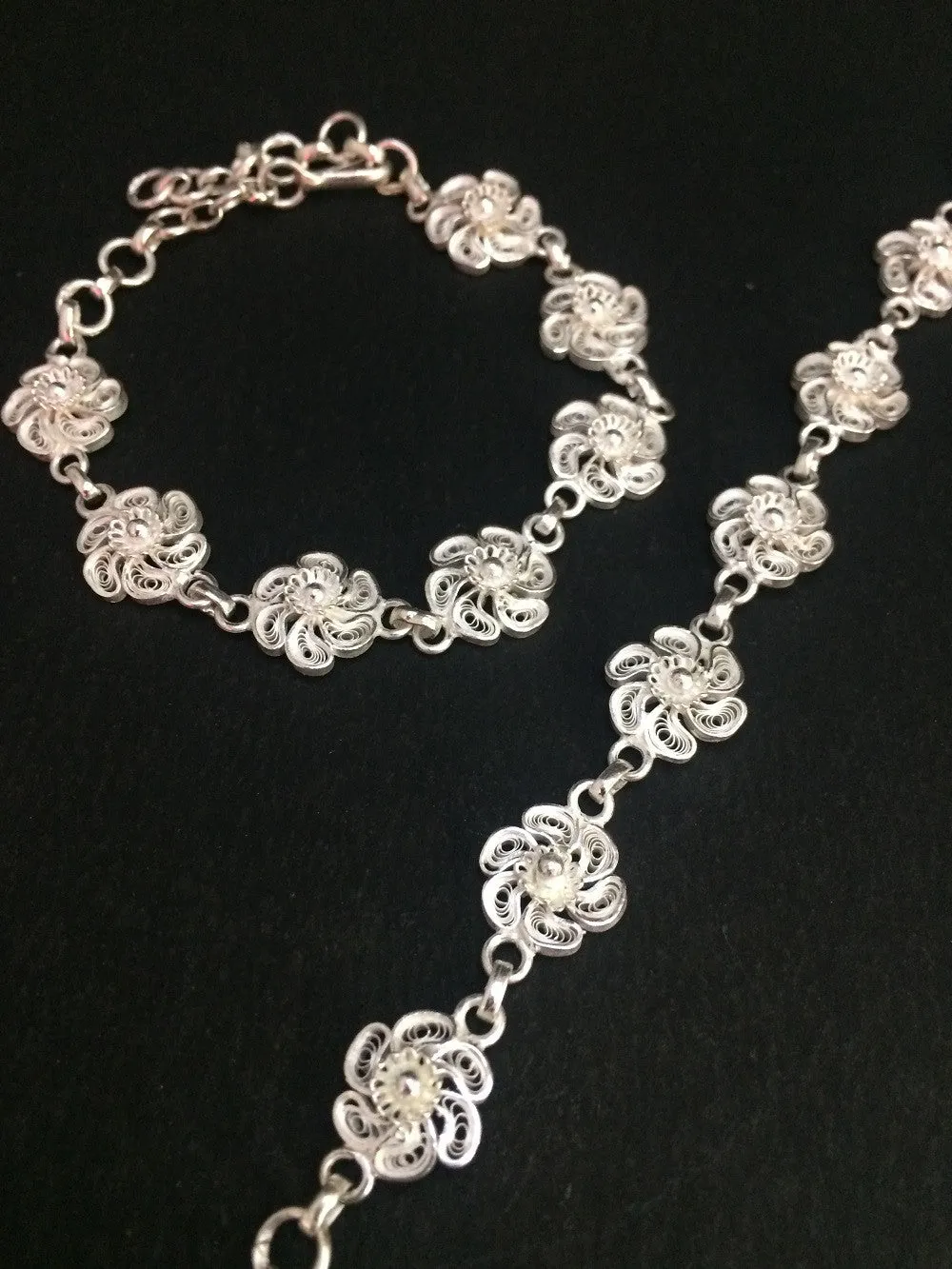 Silver Filigree Anklets