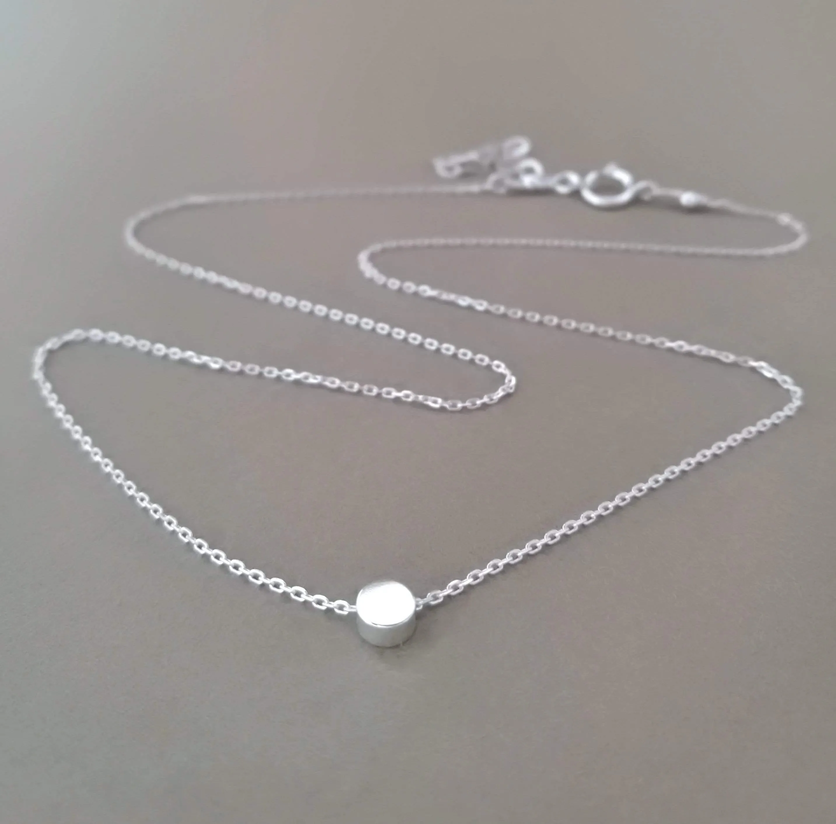 Silver Rope Choker and Dot Necklace - Set Of 2 Silver Necklaces