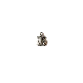 Silver Sitting Frog Charm