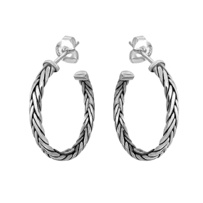 Silver Theo Hoops Earrings