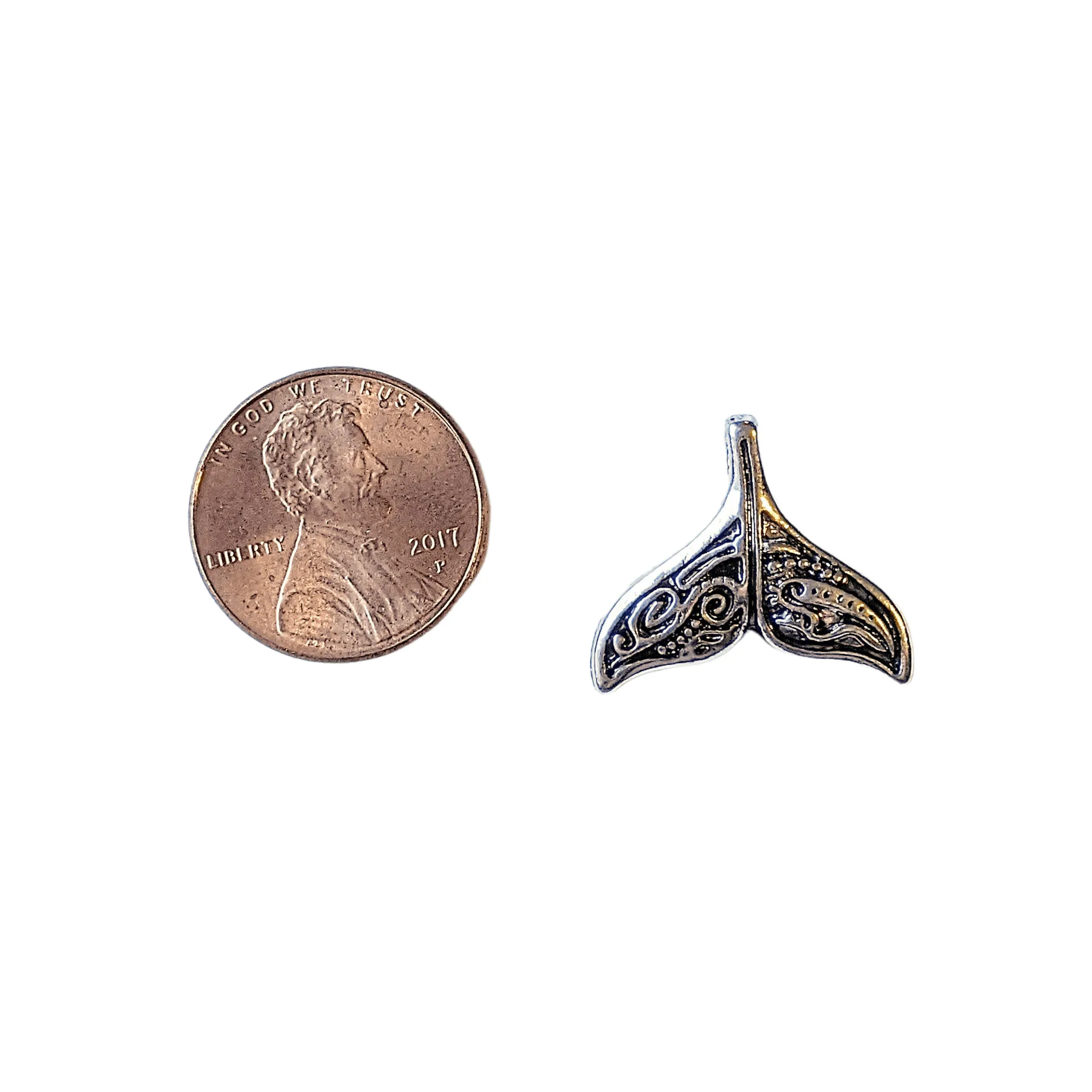 Silver Tribal Whale/Dolphin Tail Pendant