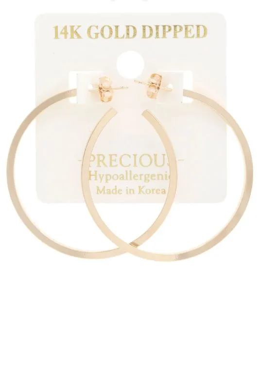 Square Edge Flat Hoop Earring
