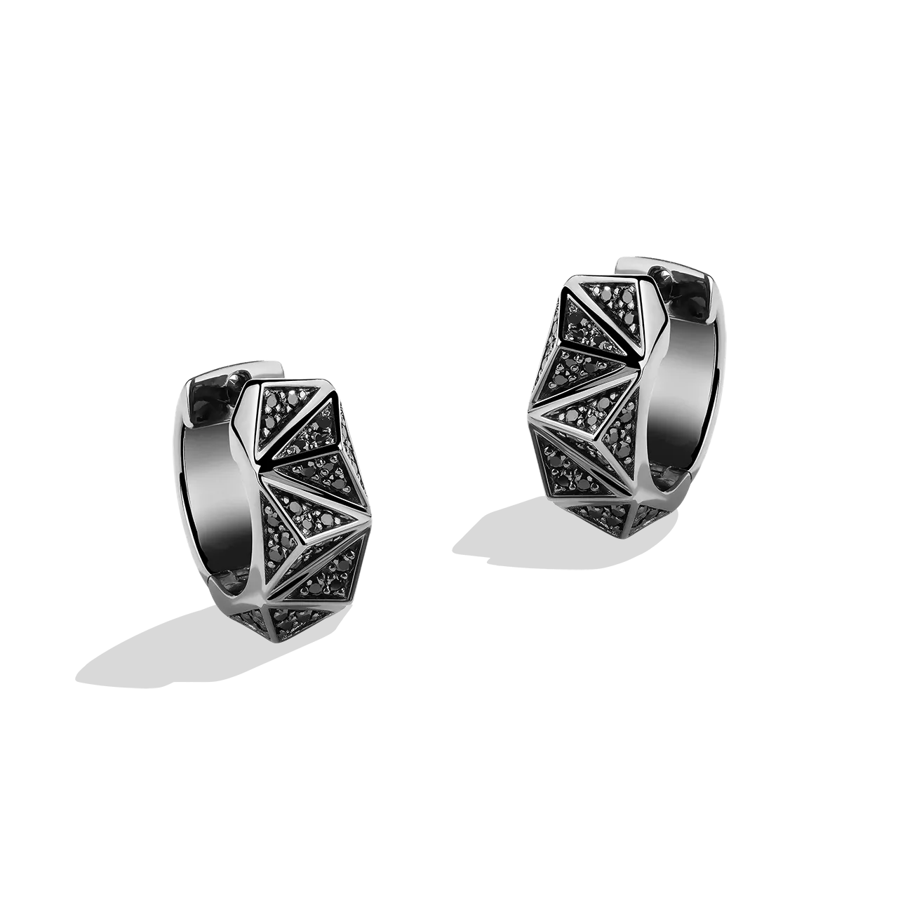 Star Wars™ Fine Jewelry DARK ARMOR WOMEN'S HOOPS, 1/2 CT.TW. Black Diamonds Silver with Black Rhodium