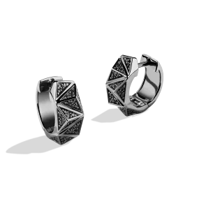 Star Wars™ Fine Jewelry DARK ARMOR WOMEN'S HOOPS, 1/2 CT.TW. Black Diamonds Silver with Black Rhodium