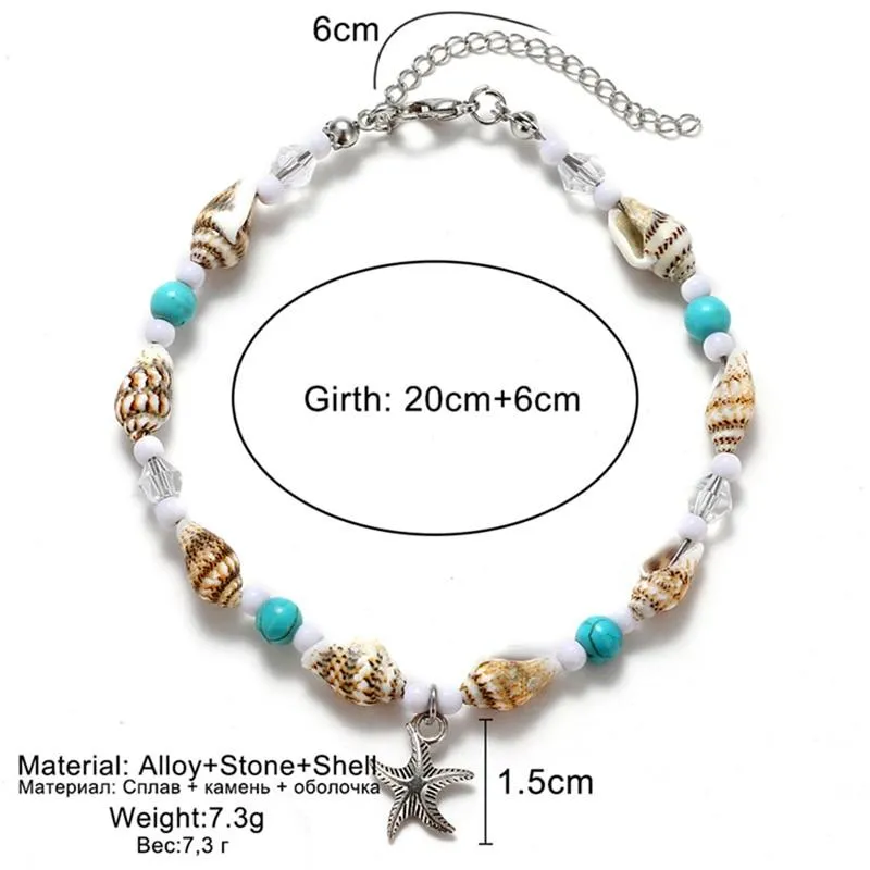 Starfish Beads Anklets For Women Beach Anklet Bohemian Foot Chain