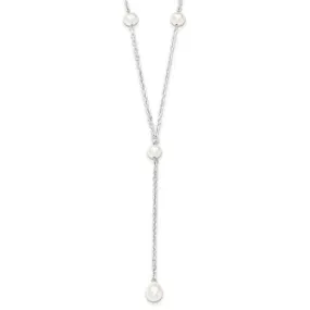 Sterling Silver Cultured White Freshwater Pearl Drop Necklace